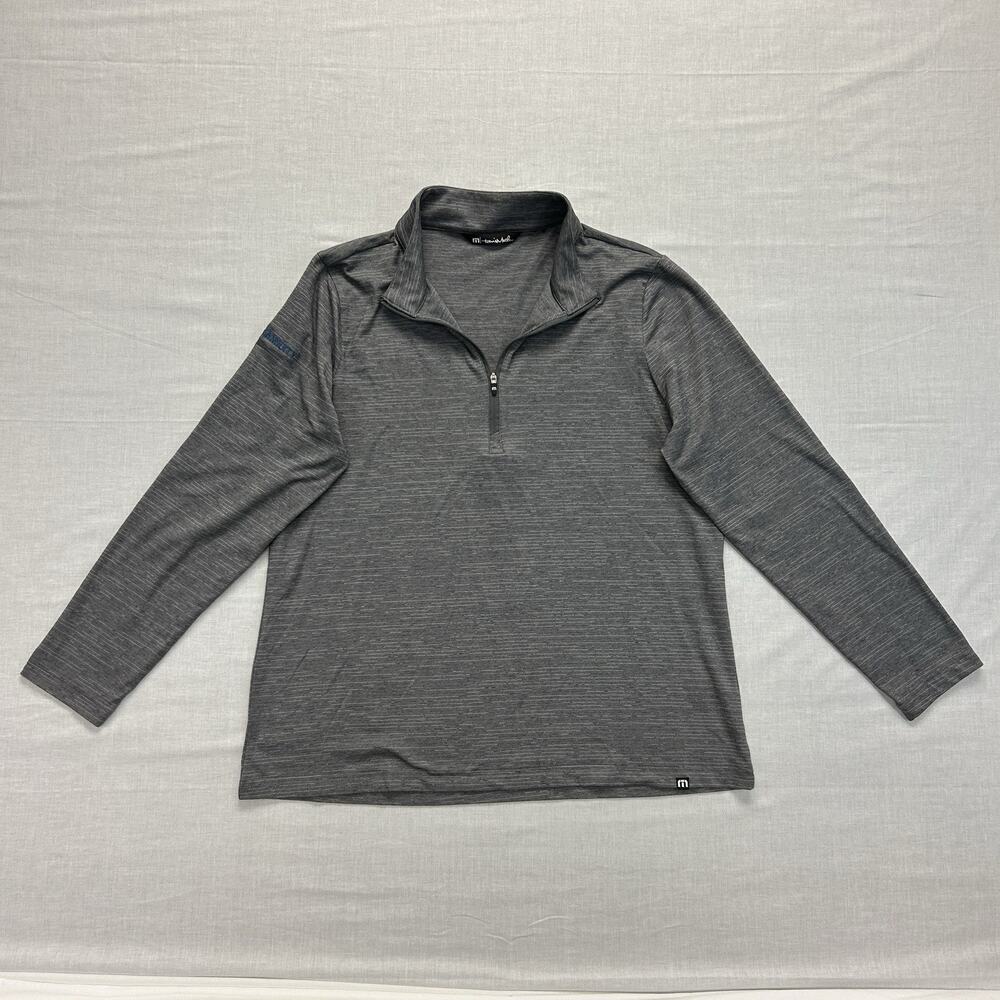 Travis Mathew 1/4 Zip Long Sleeve Performance Golf Shirt Men's Medium Gray Top